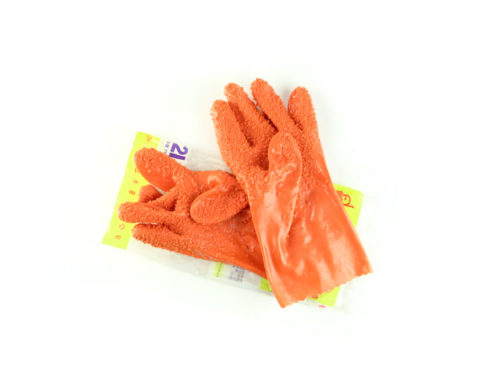 Orange Plastic Gloves